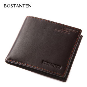 BOSTANTENหนังแท้ผู้ชายสองพับกระเป๋าเงินเหรียญกระเป๋าสตางค์ผู้ชาย 30293 กระเป๋าสตางค์สำหรับผู้ชาย