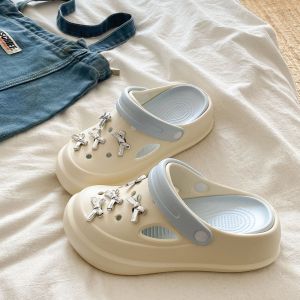 2025 Spring/Summer Detachable EVA Thick-Soled Height-Increasing Clogs Casual Beach Closed-Toe Sandals For Women