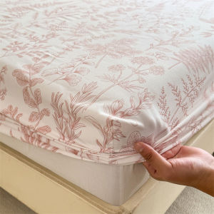 Dansunreve High Quality Fittedsheet Washed Cotton Queen/King/Single Fitted Bedsheet Floral Elastic Bed Sheet