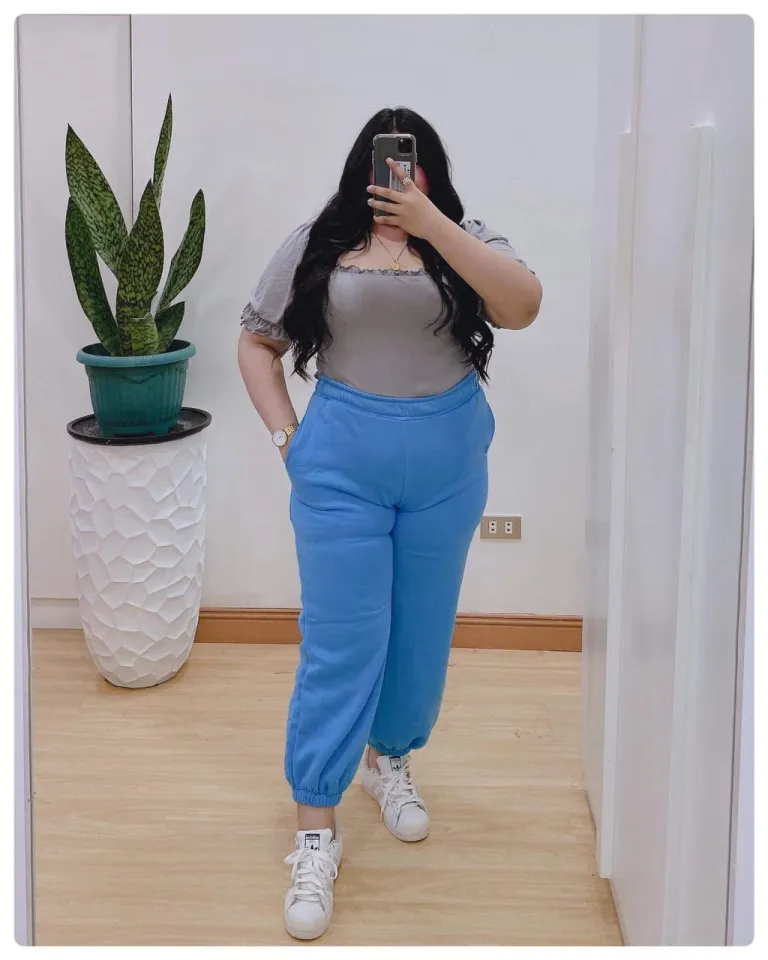 Plus Size L-3XL 32-46 Waistline Plain Jogger Pants With Side Pockets For  Men and Women Thick Quality Fabric Terry Brush Big Size