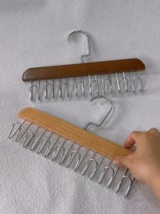 【COD】8 Hooks Non-Slip Solid Wood Hanger Space Saving Woman Bra Hanger Man Belt Tie Hanger Durable