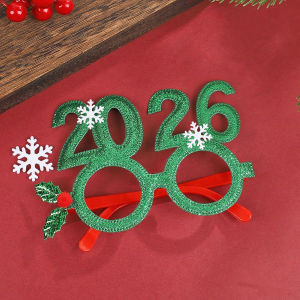 Christmas Funny Glasses Frame Xmas Cute Ornaments Christmas Eyeglasses Souvenir Navidad Party Decoration For Kids Giveaways and Adult Gift Holiday Supplies NewYear Celebrate