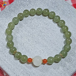 Collection Grade Icy Green Nephrite Jade Bracelet