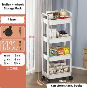 Trolley with wheels Storage Rack for books toys 2/3/4/5 Layer