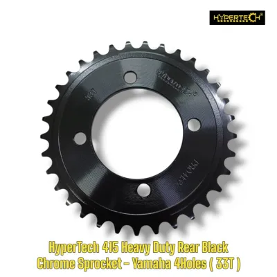 HYPERTECH 415 HEAVY DUTY BLACK CHROME SPROCKET YAMAHA 4 HOLES 4 LUBANG REAR / FRONT