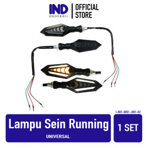 Lampu Sein LED Running Panah-Lidi 2 Sisi Warna Merah Biru Putih Kuning Universal Sen Motor Runing-Lari-Lancip  Motor Vario-Vixion-CB150-MegaPro-Verza-PCX-DLL