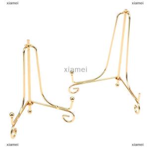 xiamei แท่นวางจัดแสดงเหล็กสีทองสำหรับงานฝีมือที่ยึดหนังสือกรอบรูปทรงชามแท่นวางจานกรอบรูปของตกแต่งขาตั้งสำหรับวางหนังสือ