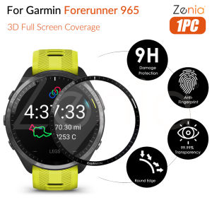 Zenia 1PC 20D HD Replacement Full Screen Curved Edge Full Coverage Protector Film for Garmin Forerunner 965 Forerunner965 Smart Sport Watch HD 9H 3D Protective Glass Explosion-proof Anti Scratch Film Accessories