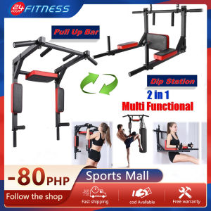 Wall Mounted Chin Up Bar Dip Station Indoor Home Gym Workout Pull Up Bar Training Sandbag TRX Hanger