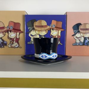 Cartoon One Piece Luffy Ace Saab Hat Cup Cartoon home ceramic cup coffee cup Washable Reusable Drinkware Handmade