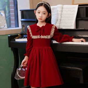Childrens dress girls birthday princess flower wedding little host piano performance costume autumn and winter