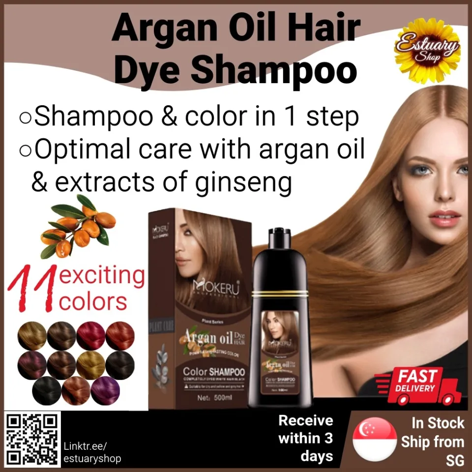 SG Seller] Mokeru Argan Oil Hair Dye Shampoo 11 Colours - Long