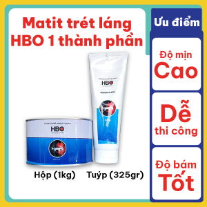 Bả matit trét láng HBO 1 thành phần loại 1kg và 300gr
