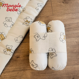Bộ 2 Gối Ôm Chắn Chống Lật Chống Giật Mình Cho Bé Sơ Sinh Muslin Cotton Mềm Mịn Mongle Bebe Hàn Quốc