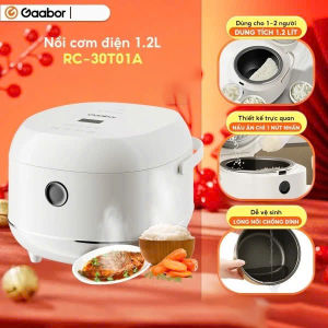 Nồi cơm điện tử Gaabor 1.2L RC-30T01A – Nồi cơm mini đa năng 5 chế độ nấu thông minh giữ ấm có quai xách cho 2-4 người