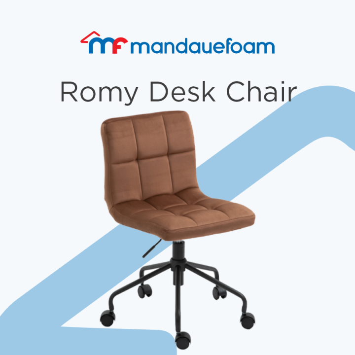 Mandaue Foam Romy Desk Chair Grey Light Brown Office Chair