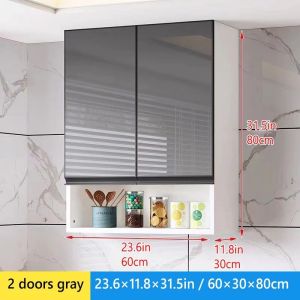 Nearra Wall Large Cabinet Aluminum Pantry Cabinet Hanging Kitchen Storage for Home Storage