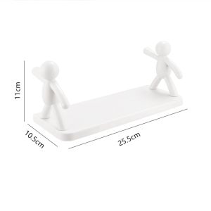 Wall Hanging Bathroom Storage Human Hook Rack Floating Wall Ledge Shelf Simple Wall Mounted Bookshelf Home Office Shelves Kitchen Storage Rack Seasoning Rack