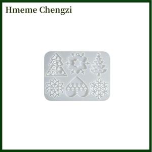 Hmeme Christmas Resin Mold Christmas Ornaments Silicone Mold For Epoxy Resin 6 Cavities Large Pendant Molds DIY Resin Crafts Jewelry