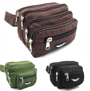 Cotton Canvas Waist Bag Travel Casual Pouch Bag Men And Women Pouch Bag Kain