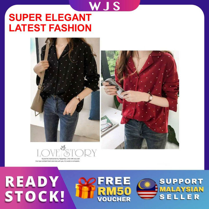 (NICE & SOFT CHIFFON) WJS Korean Tops Women Blouses Fashion Casual