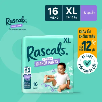 Tã/Bỉm Quần Rascals Size XL (13-18kg) 16 miếng