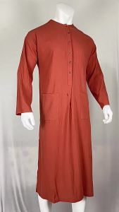 Dubai New Mens Loose Standing Neck Door Long Sleeve Robe/Muslim Southeast Asia Ethnic Style Robe