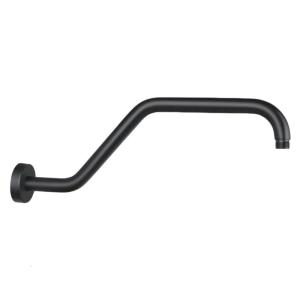 Sturdy Stainless Steel Wall Mounted Shower Arm in Matte Black Designs for Fixed and Handheld Head Easy Installion
