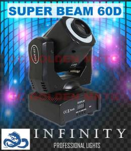 Infinity Super Beam 60D moving head 60W RGBW 8 Gobos 8 Colors moving headlight spotlight Sound Activated for Wedding DJ Party Stage Lighting