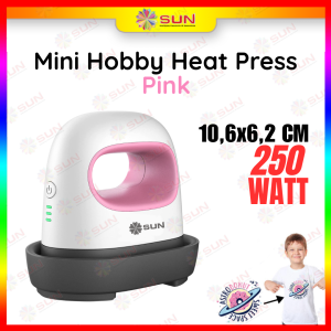 Mesin Press Sablon Kaos Logo Topi Mini Hobby Heat Press (Sablon Press Logo Kaos Lengan Saku Baju Topi Sepatu Kerah Jacket Hoodie Tas ) untuk sablon transfer paper Polyflex dan DTF