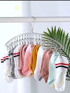 【Walmart】Heavy Duty Stainless Steel Clip Hanger 16 Clamps Sock Drying Rack Windproof Non Rust for Home Balcony Laundry Underwear Socks Towel Diapers Baby Clothes Indoor Outdoor