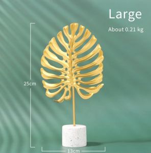 Pajangan Hiasan Meja Nordic Iron Metal Crafts Turtle Monstera Leaf Ornament Photo Props