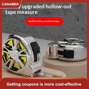 【CANAMEK】 1pcs xách tay thép không gỉ Keychain Thiết kế hộ gia đình nhỏ công cụ đo lường cho Diy crafting và may 2 mét có thể thu vào băng biện pháp
