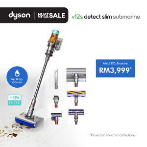 Dyson V12s Detect Slim Submarine™ Complete HEPA Wet & Dry Vacuum Cleaner | Powerful suction | Anti Tangle | Vakum Basah & Kering