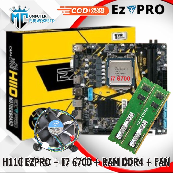 Paket Mainboard Motherboard Mobo H110 New LGA 1151 dengan
