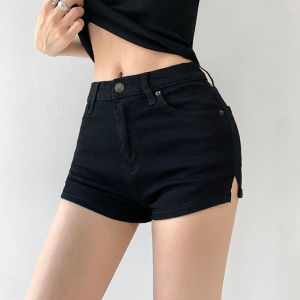 LHSunshine พร้อมส่ง ทั่วไทย กางเกงยีนส์ขาสั้น เอวสูง สไตล์เซ็กซี่ ดีเทล ผ่าข้างเล็กน้อย เพิ่มความแซ่บ ทรงสวย เข้ารูป สาวๆต้องมี งานดีขนาดนี้ ห้ามพลาดน๊าาา