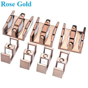 1Set ABS Bottom Guider Wall Bumper Replacement Shower Encloure Sliding Frameless Door Mirror Rose Black