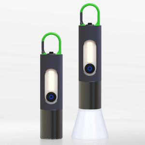 JX-836 USB Rechargeable Zoom LED Flashlight with COB Side Light 4 Modes