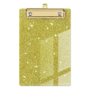 STVML Paper Organizer Glitter Writing Clipboard Writing Tablet With Low Profile Gold Clip Flash Memo Clipboard Durable Menu Folder File Folder School Office Supply