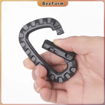 B.F. Outdoor Plastic Mountaineering Backpack Buckle Heavy Duty 4 Colours Carabiner 85mm D Shaped Spring Hook Carabiners Mutlifucntional Keychain for Rock Climbing Rappelling and Mountaineering