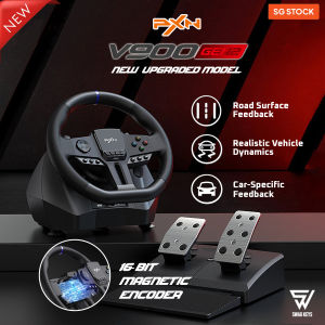 【SG】PXN V900 Gen 2 Gaming Racing Steering Wheel Simulation Games Dual Motors PC XBOX PS4 Nintendo Switch Euro Trucks