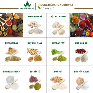 Set 10 loại bột dưỡng trắng da (Bột hữu cơ dưỡng da mờ thâm se khít lỗ chân lông chống lão hóa) - Chợ Thảo Dược Việt