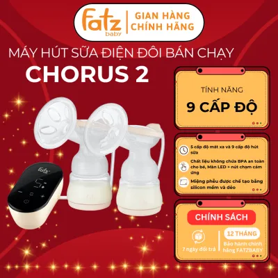 Máy hút sữa điện đôi FATZ BABY Chorus 2 FB1182MX phễu gắn đệm silicons lực hút mạnh màn hình Led