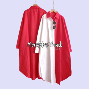 Atasan Wanita Merdeka Tunik Bahan Katun Jumbo