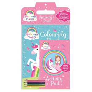 Unicorn Magic Activity Pack with Colouring Book Activity Book & Colour Pencils for Children