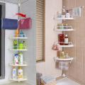 4-Layer Bathroom Corner Shelves Rack Bathtub Shower Caddy Holder Shelf Accessory Organizer (White) Keimav. 