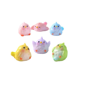 6PCS dễ thương Mini Vẹt nhựa figurine trang trí giọng cho kệ sách văn phòng vườn Món quà sáng tạo cho người yêu thực vật