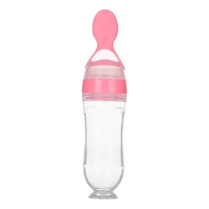 Baby Silicone Squeezing Feeding Spoon Training Scoop Bottle Accessories 90Ml