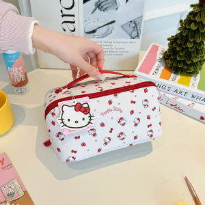 100% Authentic Sanrio Hello Kitty Cosmetics Bag Storage Bags PU Material Cartoon Travel Portable Kuromi Birthday Gifts Melody 2926-1642