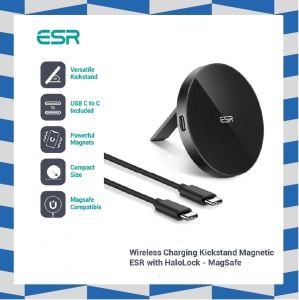 Wireless Charging Kickstand Magnetic ESR HaloLock MagSafe Black